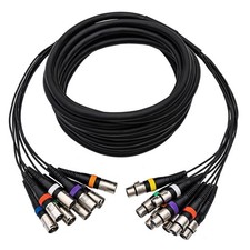 25FT 8 Channel XLR Snake Cable, 8 Colored XLR Male to Female Microphone Patch...