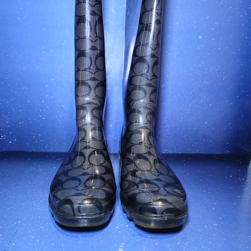 Coach Damen-Regenstiefel schwarz Monogramm Größe 9 - Bild 4 von 13
