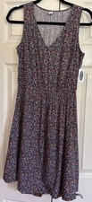 Old Navy Blue Multi Color Print Ditsy Floral Sleeveless Mini Pullover Size S NWT