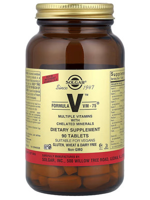 Solgar, Formel V, VM-75 Vitamine & Mineralien Super Complex / 90tab / VM75