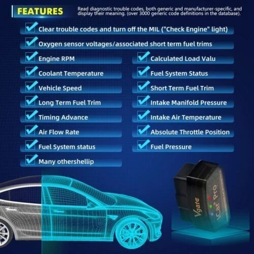 Adaptador Vgate iCar Pro Bluetooth 4.0 OBD2 Herramienta de Escáner de Diagnóstico Lector de Código Foto 2 de 4