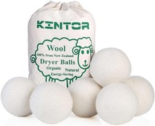Wool Dryer Balls XL 6 Pack, 100 New Zealand Organic Fabric Softener, Baby Safe,