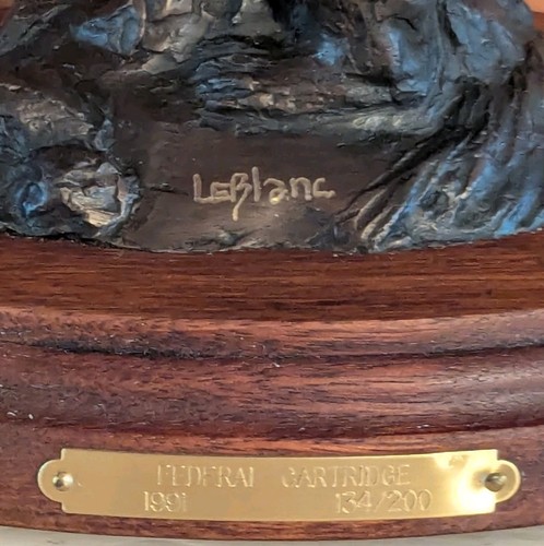 Grizzlybär Bronzeskulptur LeBlanc 1991 nummeriert 134/200 Bund Patrone - Bild 7 von 13