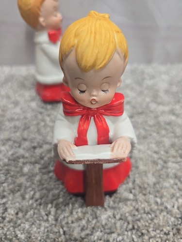 Vintage Homco Figurines Choir Singing Alter Boys Christmas Set of 3 - Picture 9 of 16