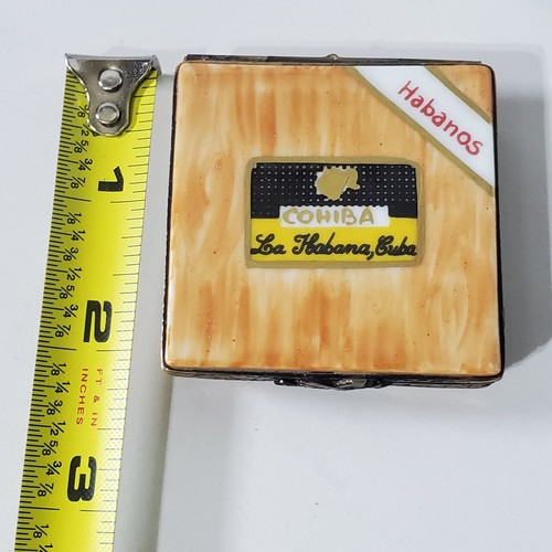 Limoges Imports Peint Main Cohiba La Habana Cuba Cigar Trinket Box France - Picture 10 of 12