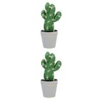  2 Count Cactus Decor Imitation Bonsai Ornaments Artificial Plants