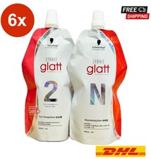 6 Sets Schwarzkopf Glatt No 2 Hair Straightener Rebonding Straightening 400ml