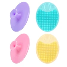 4 Pack Face Scrubber,JEXCULL Soft Silicone Facial Cleansing Multi-colored-b 