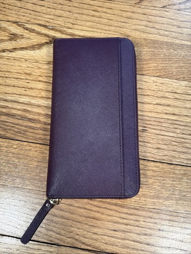 NEW Kate Spade Neda Laurel Way Zip Around Leather Wallet in Deep Plum WLRU2669 - Picture 5 of 7
