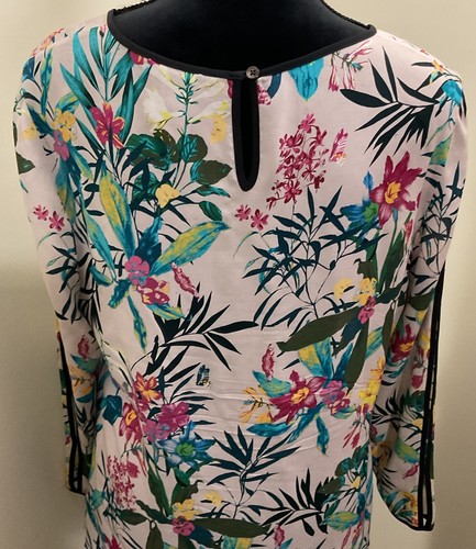 Doncaster Collection Multicolor Floral Blouse 100% Silk Womens Size 12 - Picture 7 of 10