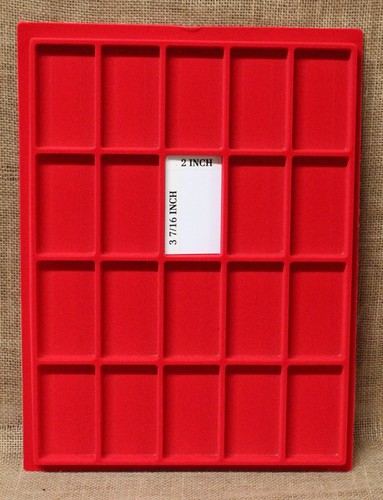 Inserts of "Riker" Style Display Case - 12"x16" Red, 20 Pockets - Package of 2 - Picture 1 of 2