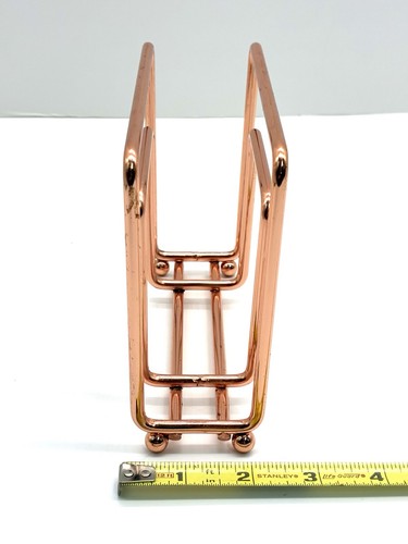 Contemporary Copper Colored Metal Napkin Or Letter Holder Heavy Duty Ball Footed - Picture 7 of 7