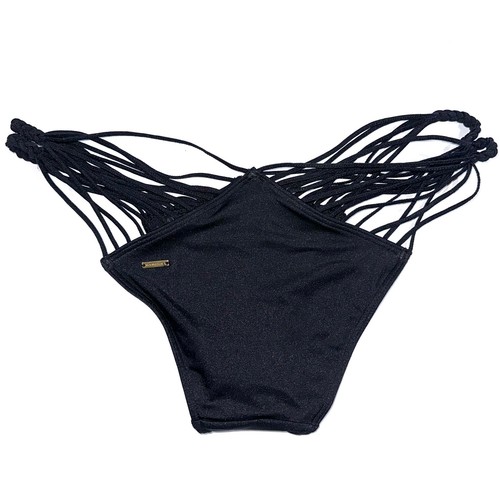 Victorias Secret Very Sexy Black Strappy Brazilian Cheeky Bikini Bottoms Size M - Picture 7 of 10