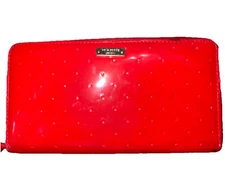 KATE SPADE NEW YORK RED PATENT LEATHER WOMENS LONG WALLET