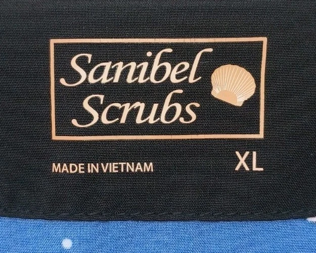 Sanibel Scrubs XL Blue Christmas Shirt Santa Medical Dental Vet Work Women - Image 3 of 4