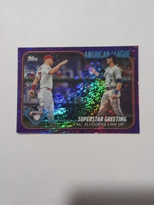 2024 Topps BOBBY WITT JR. / MIKE TROUT Purple Foil #413 #/799 American League