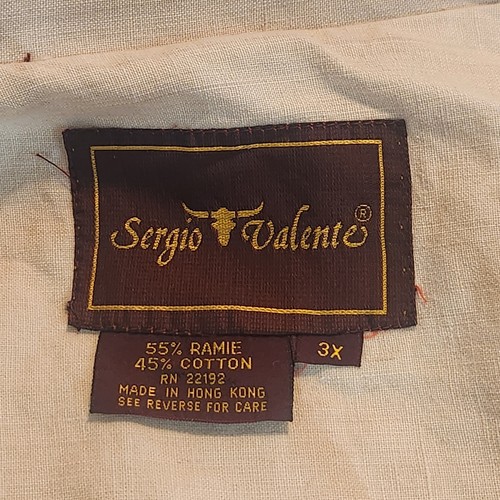 Vintage Sergio Valente Jeans Mantel Jacke Blazer Beige Herren 3XL Hong Kong Ramie - Bild 4 von 5