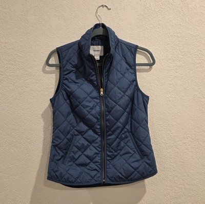 Old Navy Blue Lightweight Quilted Puffer Vest Size Xtra Small Preppy Chic Fall