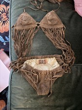 Vintage 1965 Leather String Bikini Bathing Suit