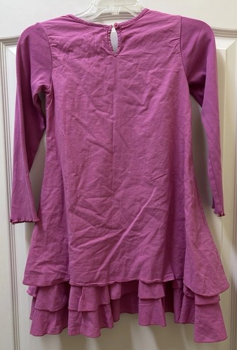 Naartjie Kids Girls Pink Floral Cotton Tiered Long Sleeved Dress Size XXL/8 - Picture 5 of 7