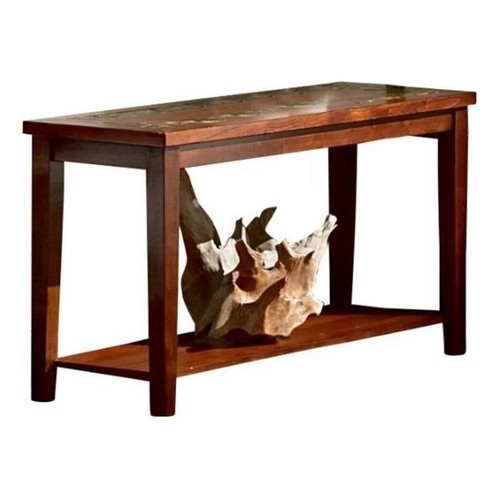 Davenport Slate inlay Sofa Table with brown cherry wood - Picture 1 of 5