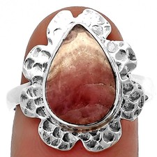 Natural Rhodochrosite Argentina 925 Sterling Silver Ring s.8 Jewelry R-1241