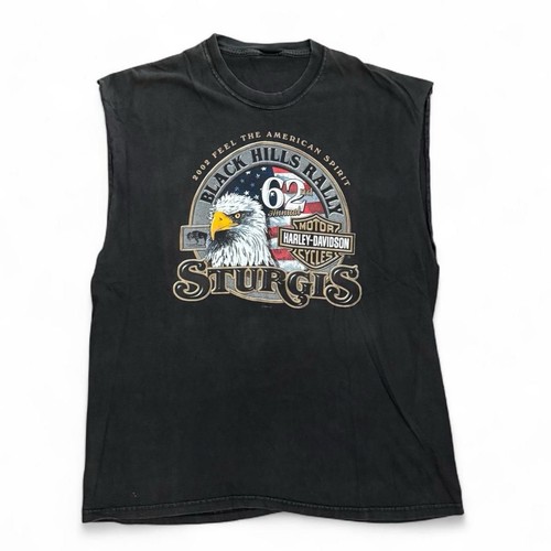 Vintage 2002 Harley Davidson Sturgis Black Hills Rally Sleeveless T Shirt USA XL
