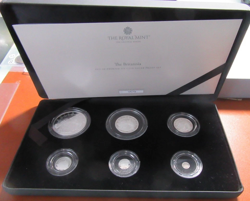 2021 Royal Mint Silver Proof Britannia 6 Coin Set Box & COA - Image 3 of 4