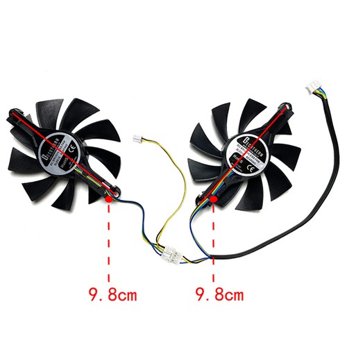 Lewy prawy wentylator chłodnicy karty graficznej do YESTON GeForce RTX400ti 8GB CUTE PET - Zdjęcie 9 z 17