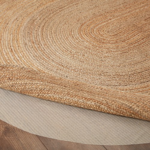 Area Rug Natural Jute Farmhouse 72x108 Oval Braided No Slip Floor Mat VHC Brands - Picture 4 of 11