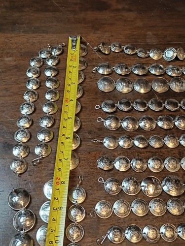 Vintage Münzarmband ausländisch silberfarben Peru konkav verschiedene 40 Stück - Bild 19 von 21