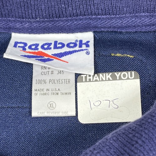 Vintage Reebok Shirt Mens XL Blue Yellow Quarter Zip Pullover Track USA 90s - Picture 5 of 12