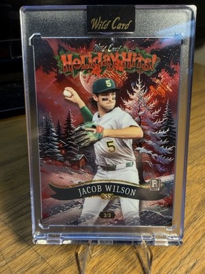 Jacob Wilson 3/3 Rookie Card Wild Card Holiday Hits Cross Hatch Shimmer