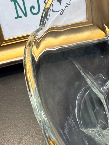 Vintage Scallop Glass Bowl Anchor Hocking super clear gilded edge with points - Picture 5 of 6