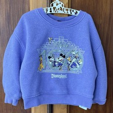 Disneyland Graphic Mickey  Friends Purple Sparkly Girls Crewneck Sweatshirt 4