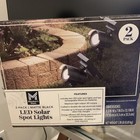 Member's Mark 2-Piece LED Solar Spot Lights - Matte Black