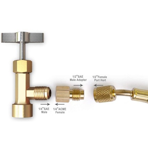 Robinet de canette AC haute performance R134a avec adaptateur pour 12 pour tuyau - Picture 24 of 24
