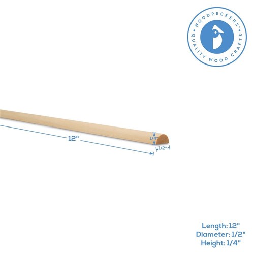Varillas de clavija de madera dividida 12" x 1/2", sin terminar para reacondicionamiento hágalo usted mismo | Pájaros carpinteros - Imagen 6 de 12