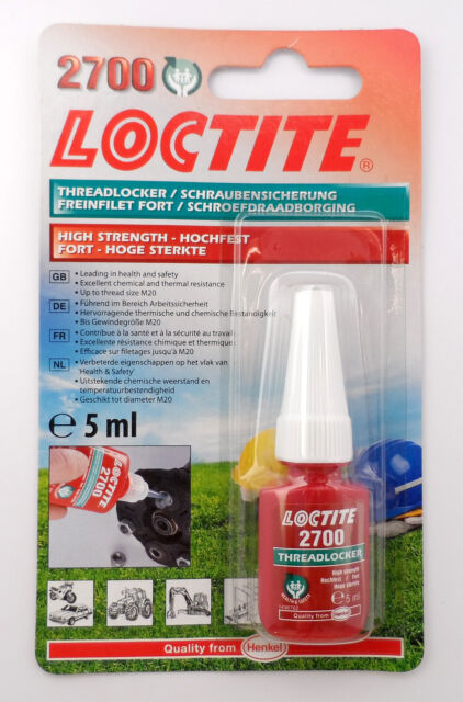 Loctite 2700 OEM Specified High Strength Thread Lock & Sealant- Stud/ Nutlock Loctite 2700 OEM Specified High Strength Thread Lock & Sealant- Stud/ Nutlock