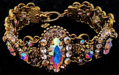 Michal Negrin Swarovski Crystals Bracelet Victorian Rhinestones 1990s 2000s - 第 1/3 張圖片