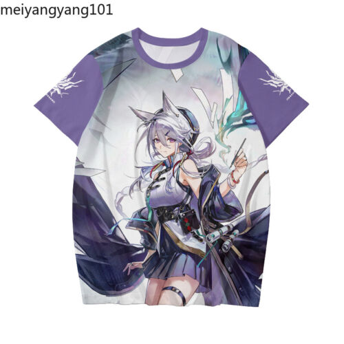 Arknights Rose Salt Summer Anime Cosplay T-shirt Short Sleeve Unisex Men TEE - 第 2/6 張圖片