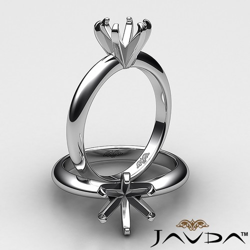 6 prong solitaire Diamond Engagement Ring Setting 14k Gold White 3mm Semi Mount - Picture 1 of 30