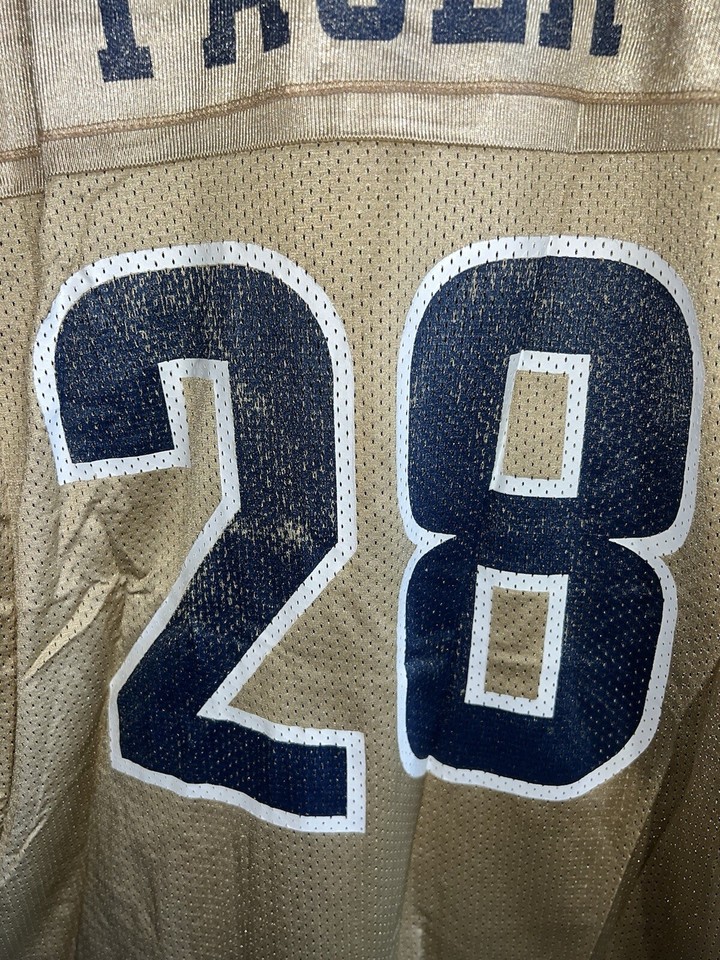Vintage 90s NFL Marshall Faulk St. Louis Rams Gold Colored Jersey XL