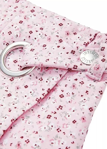 Justice Girls Wrap Skirt Pink Size 8 Built In Shorts Flowers Logo Button - Picture 3 of 12