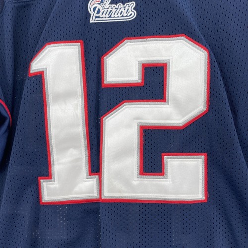 Reebok Tom Brady #12 New England Patriots Onfield Jersey 52 Blue Stitched Sewn - Picture 3 of 17