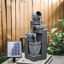 thumbnail 20 - Natural Slate Garden Water Feature Outdoor LED Fountain Waterfall Electric/Solar