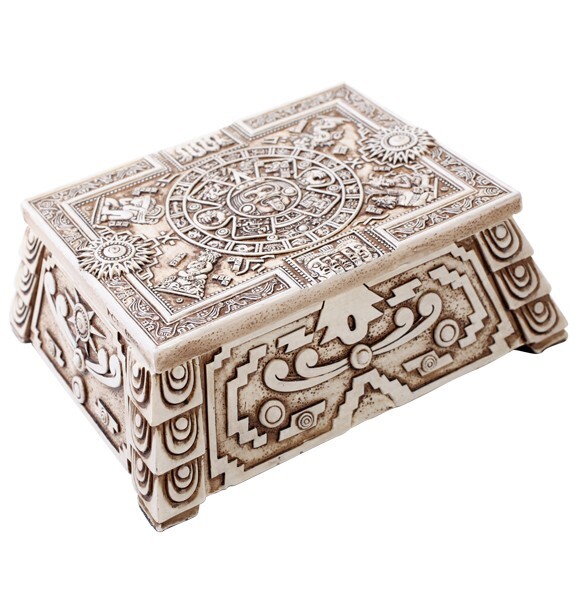 PT Aztec Style/Design Resin Trinket Box with Lid | eBay