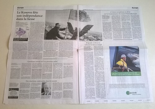 LE FIGARO N°19 766 du 18/02/2008 - Le Kosovo devient indépendant / Pauline Croze - Picture 4 of 12
