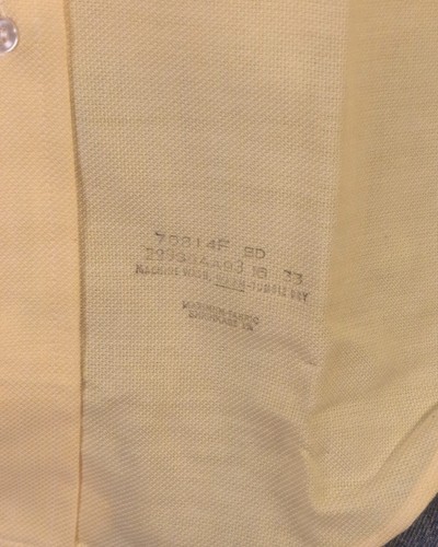 vintage 60s 70s NWOT Sears Light Sherbet Orange OCBD Shirt Pique Mod 16 - 33 - Picture 3 of 6
