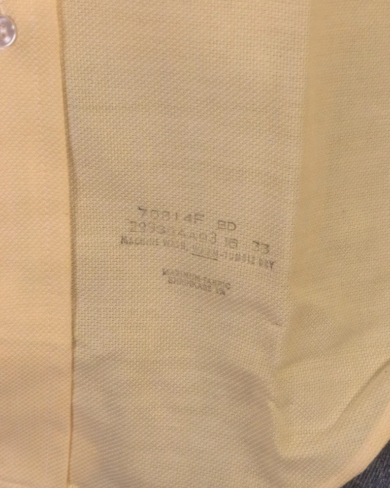 Camisa vintage años 60 70 nueva sin etiquetas Sears Light Sherbet naranja OCBD piqué mod 16-33 Foto 3 de 4